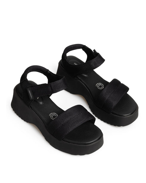 Sandalia Plataforma Negra Confort 14204